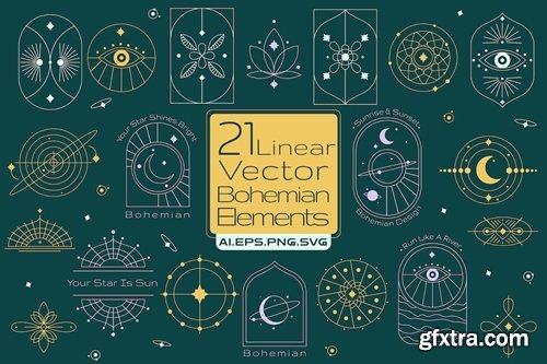 21 Bohemian Linear Vector Elements LEPQHH7 21 Bohemian Linear Vector Elements LEPQHH7