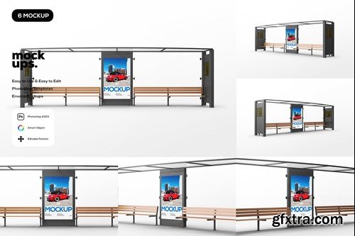 Bus Stop Poster Mockup ERGD6VB Bus Stop Poster Mockup ERGD6VB