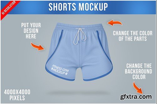 Women's Shorts Fitness Mockup HEP2LA7 Women's Shorts Fitness Mockup HEP2LA7