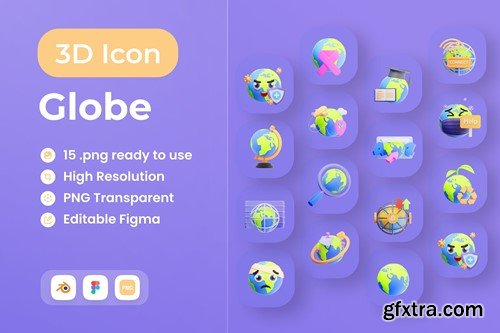 Globe 3D Illustration 8DSXPDT