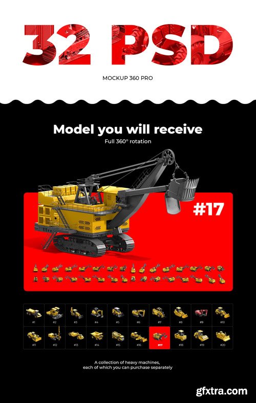 PSD Mockup 3D model Heavy Machines - Electric Rope Shovel #17 - 74186
