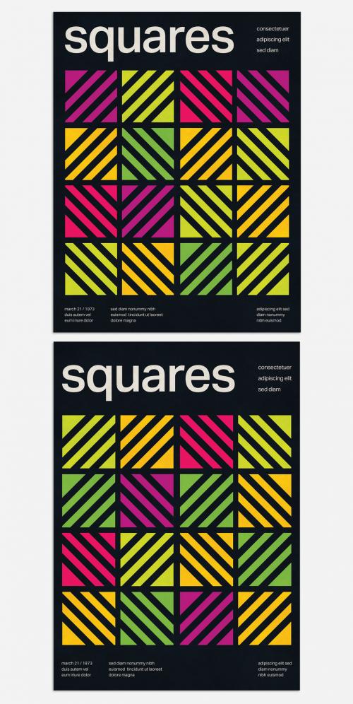 International Style Minimalism Poster Layout with Creative Geometric Pattern 492064726