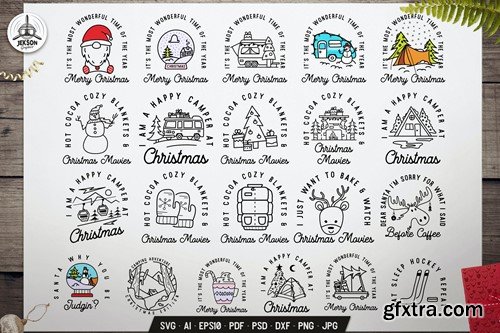 Camping Christmas Badges Collection. K4ADD7M
