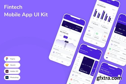 Fintech Mobile App UI Kit 4H9PY3Y