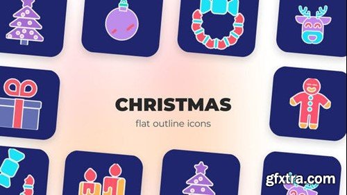 Videohive Christmas - Flat Outline Icons 45844199 Videohive Christmas - Flat Outline Icons 45844199