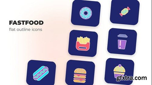 Videohive Fastfood - Flat Outline Icons 45844634 Videohive Fastfood - Flat Outline Icons 45844634