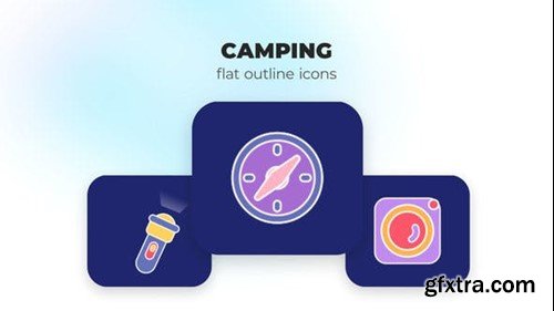 Videohive Camping - Flat Outline Icons 45844141 Videohive Camping - Flat Outline Icons 45844141
