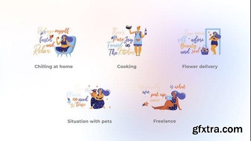 Videohive Chilling at Home - Bodypositive Text Concepts 45848152