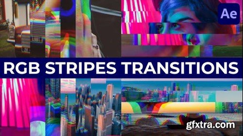 Videohive RGB Stripes Transitions for After Effects 45871125