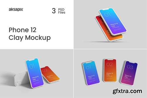 Phone 12 Clay Mockup YM4RTNZ Phone 12 Clay Mockup YM4RTNZ