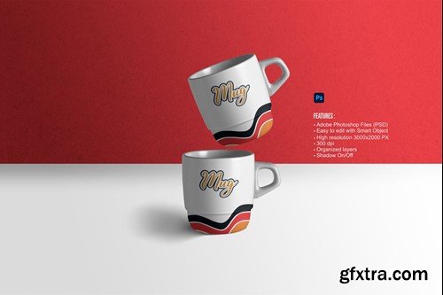 Two Mug Mockup Template XGR74XD Two Mug Mockup Template XGR74XD