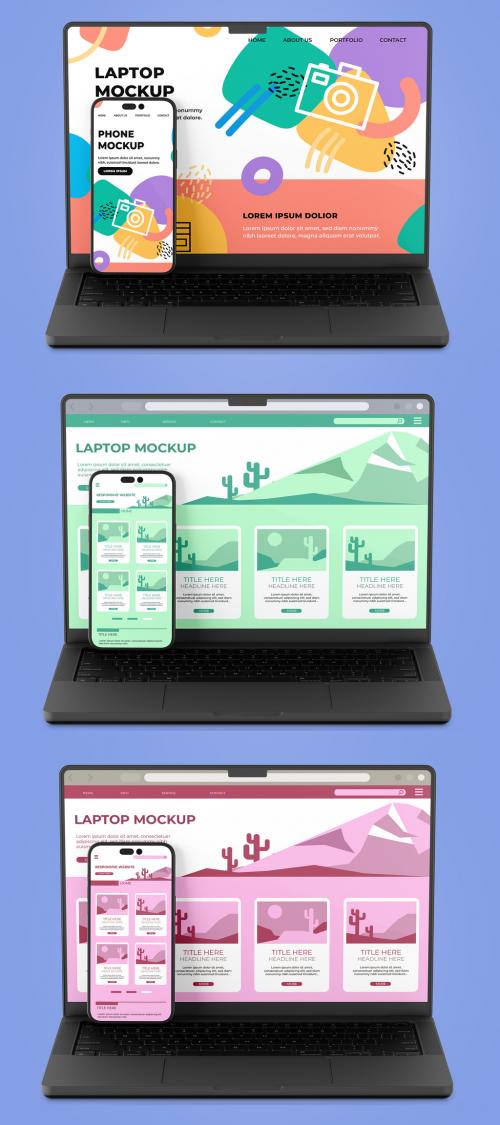 Laptop and Smartphone Mockup 582738879