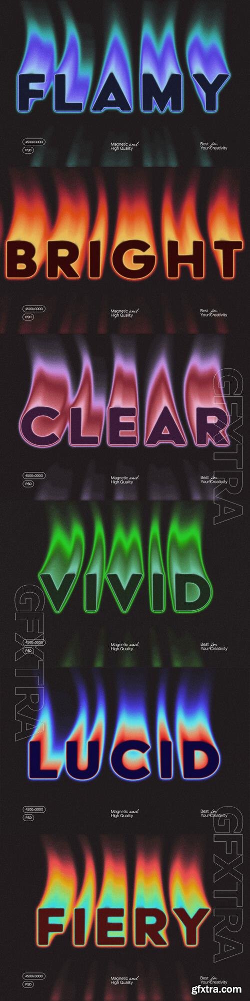 PSD flame text effect