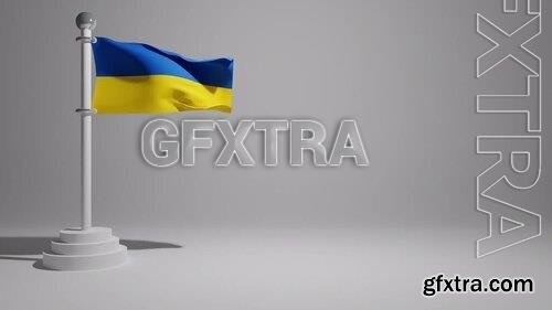 3D Ukraine Flag On A Pole In The Wind 1448948