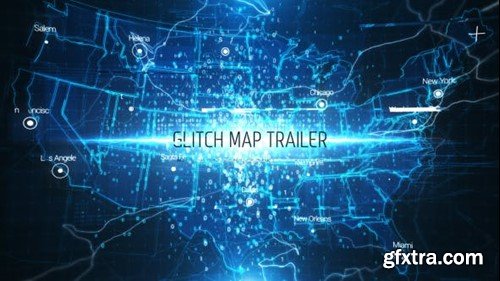 Videohive Glitch Map Trailer 17765733