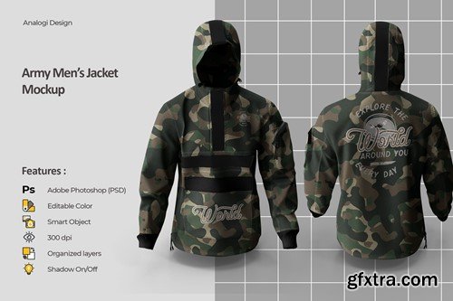 Army Jacket Mockup AP87WC3 Army Jacket Mockup AP87WC3