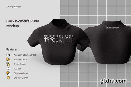 Black Women's T-shirt Mockup YHVLYS3 Black Women's T-shirt Mockup YHVLYS3