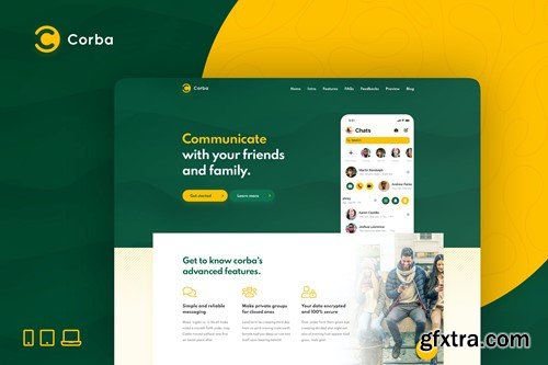 Corba – App Landing Page HTML Template