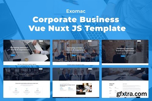 Exomac – Corporate Business Vue Nuxt JS Template YRPS5BD
