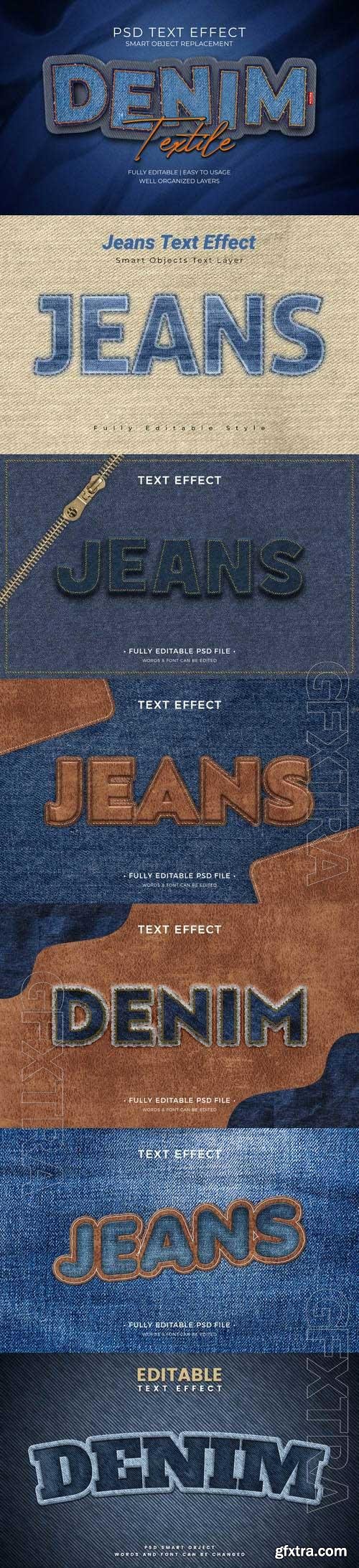 PSD jeans fabric text effect