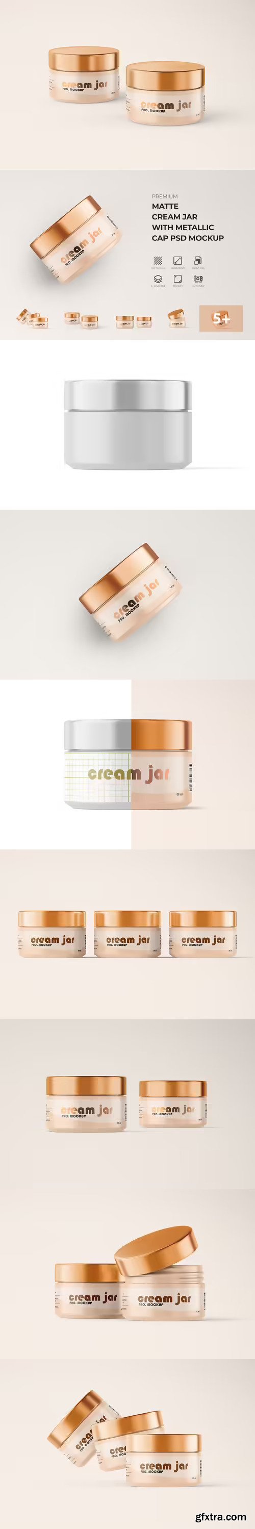Matte Cream Jar Mockup With Metallic Lid Sun Cream