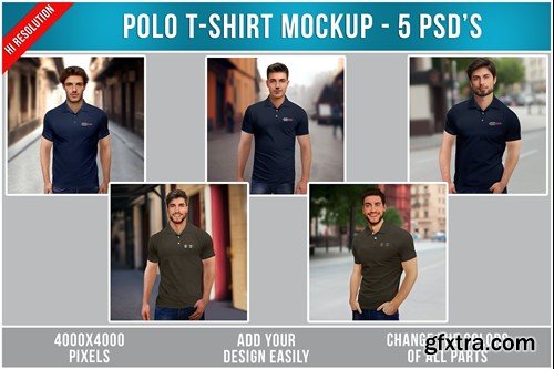 Polo T-Shirt Mockup TQDA2V6 Polo T-Shirt Mockup TQDA2V6