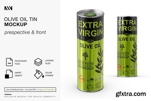 Olive Oil Tin Mockup RKC69Z2 Olive Oil Tin Mockup RKC69Z2