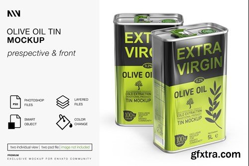 Olive Oil Tin Mockup 8BVCKY4 Olive Oil Tin Mockup 8BVCKY4