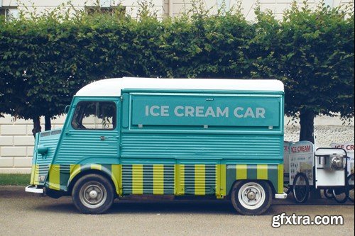 Ice Cream Car Mockup XUG8UA5 Ice Cream Car Mockup XUG8UA5