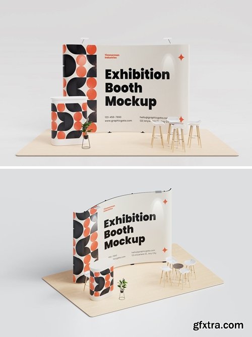 Exhibition Booth Mockup SVMGJ3P Exhibition Booth Mockup SVMGJ3P