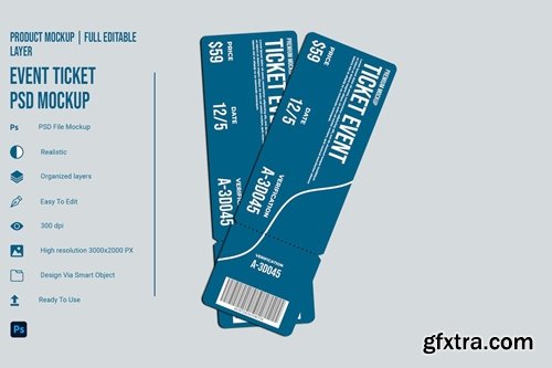 Event Ticket PSD Mockup CESGZFS Event Ticket PSD Mockup CESGZFS