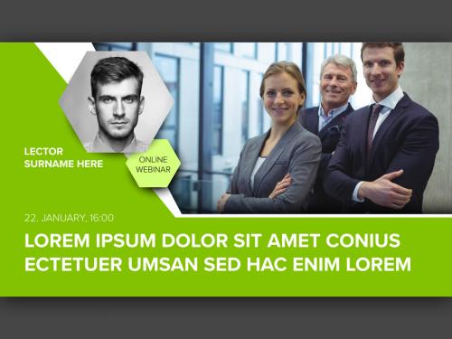 Facebook event cover template for online webinar with photo placeholders 586878060