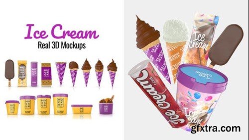 Videohive Ice Cream Real 3D Mockups 45915994