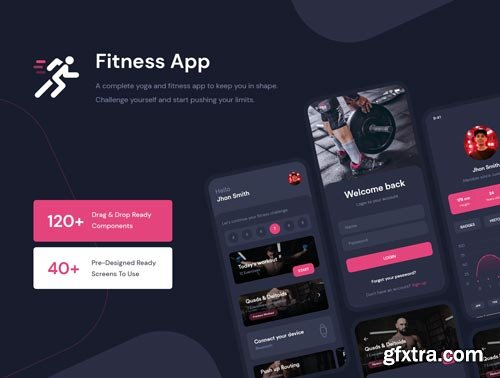 Fitness Workout App UI Kit Ui8.net