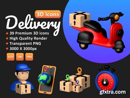 Delivery 3D icons Set Ui8.net