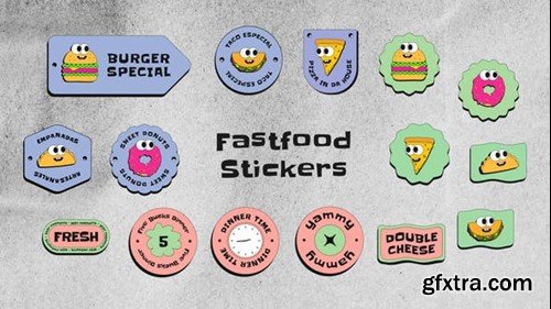 Videohive Fastfood Stickers 45928036 Videohive Fastfood Stickers 45928036
