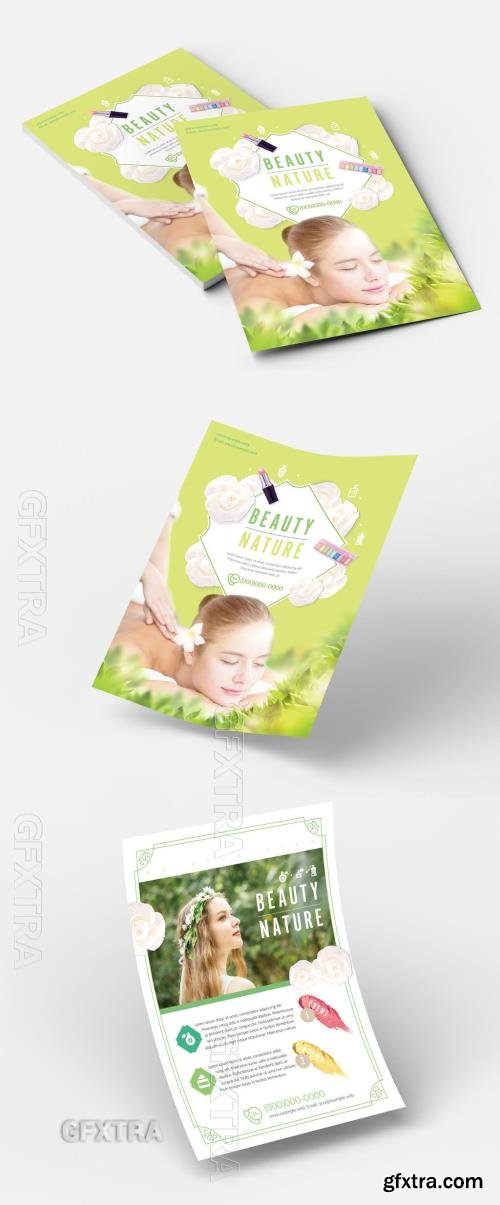Beauty Flyer Layout with Green Accents 223020170