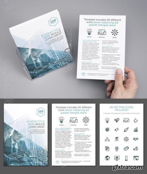 Business Flyer Layout with Blue Accents 220013268