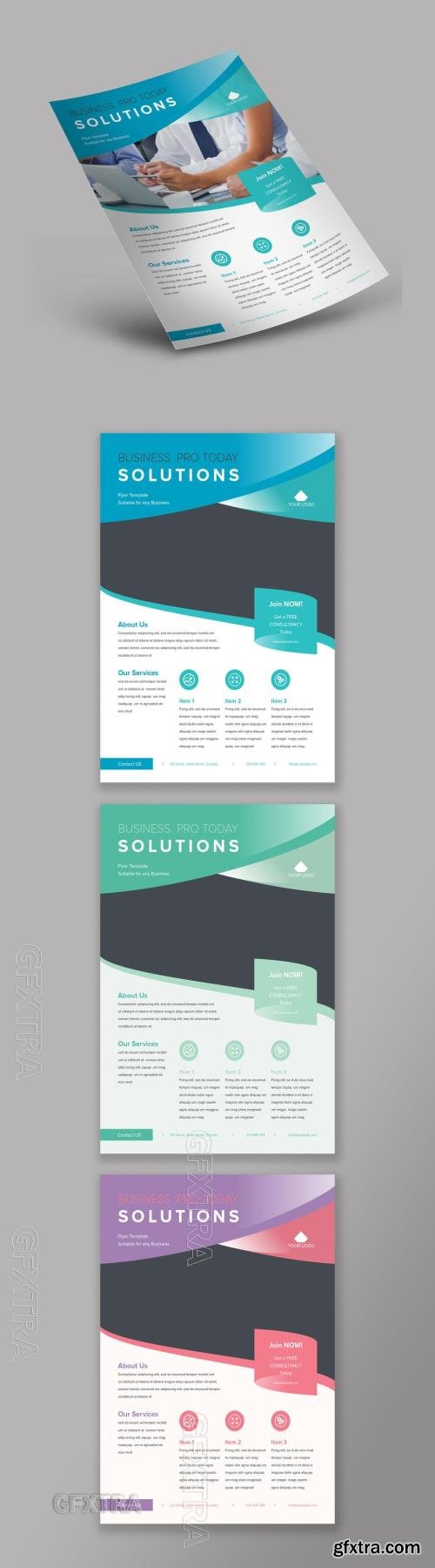 Business Flyer Layout with Gradients 218806929 Business Flyer Layout with Gradients 218806929