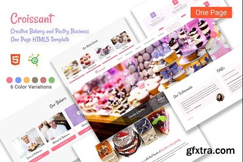 Croissant - Bakery and Pastry HTML5 Template X4T69F9