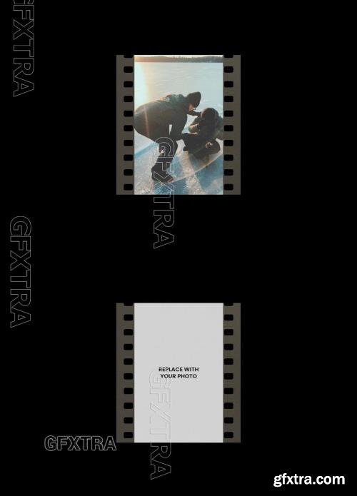 Analog Film Frame Photo Effect Mockup Template 545341418