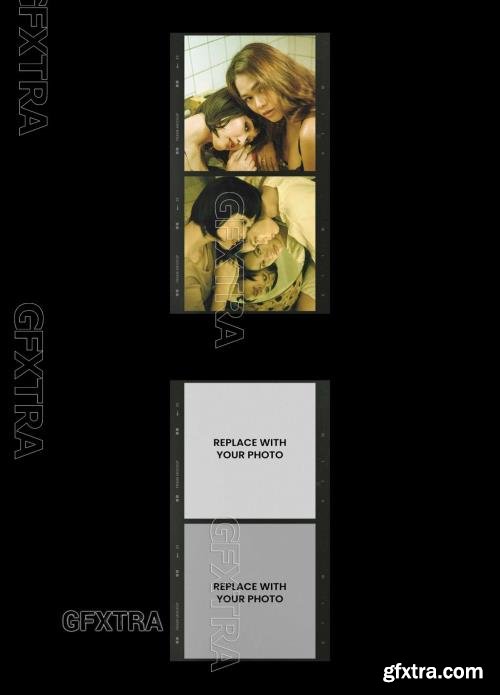 Analog Film Frame Photo Effect Mockup Template 545341197