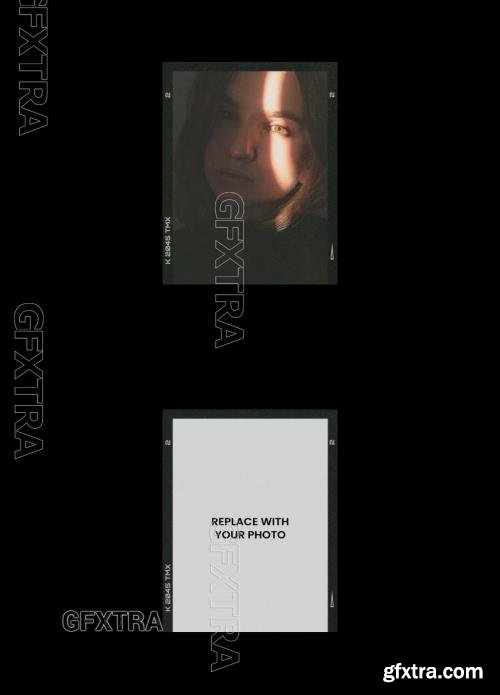 Analog Film Frame Photo Effect Mockup Template 545339791