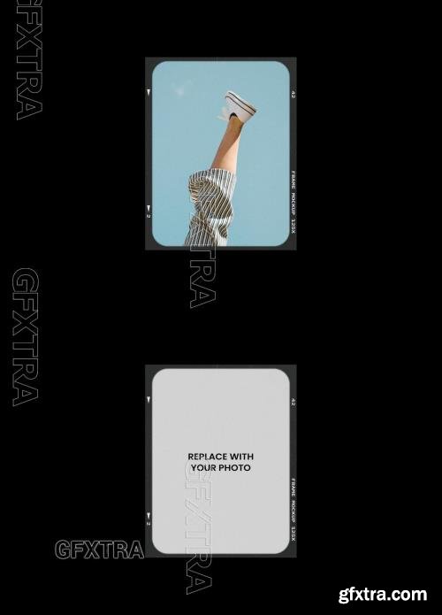 Analog Film Frame Photo Effect Mockup Template 545339640