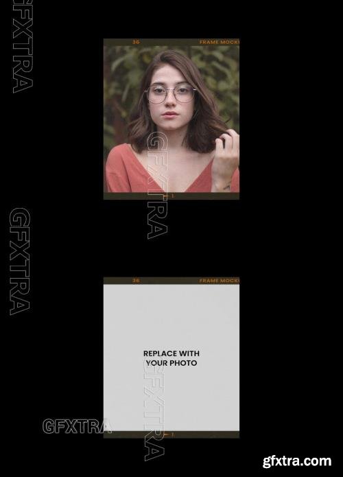 Analog Film Frame Photo Effect Mockup Template 545339265