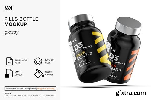 Pills Bottle Mockup LXDU5SN