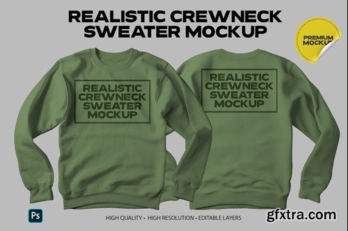 Realistic Crewneck Sweater Mockup 6DZCYJK Realistic Crewneck Sweater Mockup 6DZCYJK