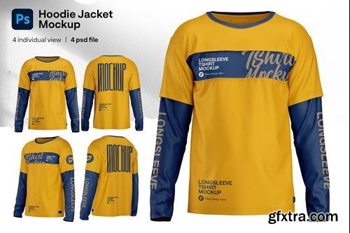 Double layer longsleeve t shirt mockup WCFQRAG Double layer longsleeve t shirt mockup WCFQRAG