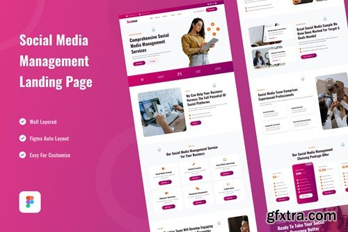 Social Media Management Landing Page Website Figma XAS28BU Social Media Management Landing Page Website Figma XAS28BU