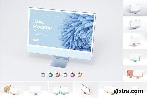 New iMac 24-inch Mockup Set YC3RRM5 New iMac 24-inch Mockup Set YC3RRM5